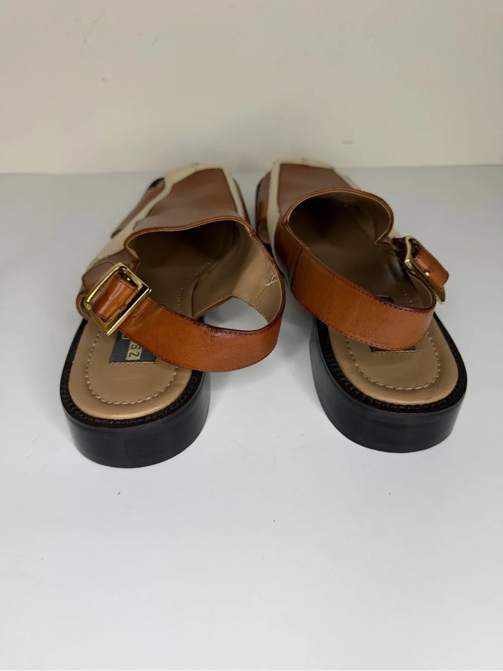 Zengara Sandals Vintage Fisherman Strappy Tan Brown Leather Shoes Mens Size 9M